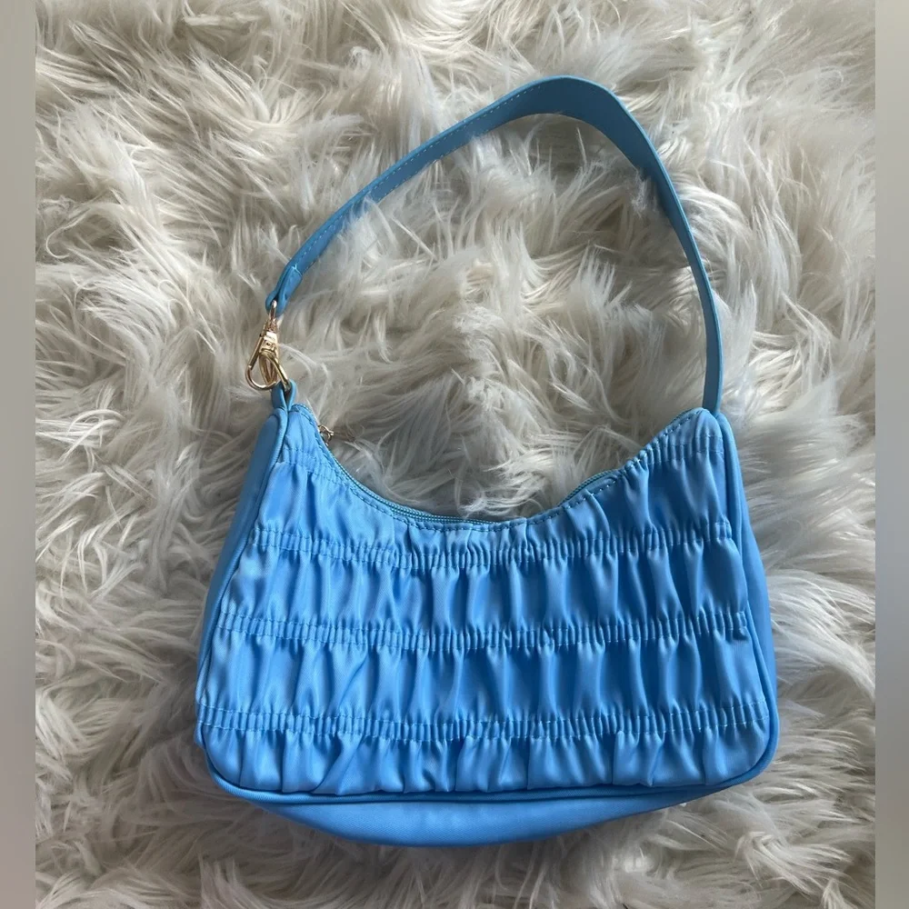 New Blue Ruffled Purse - Picture 2 of 2
